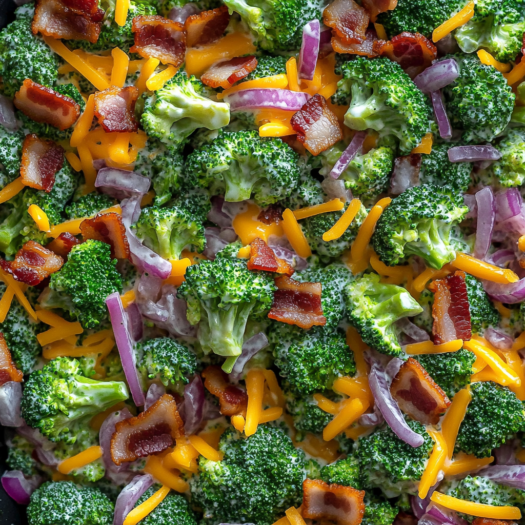 The Delicious Broccoli Salad with Cheddar and Bacon