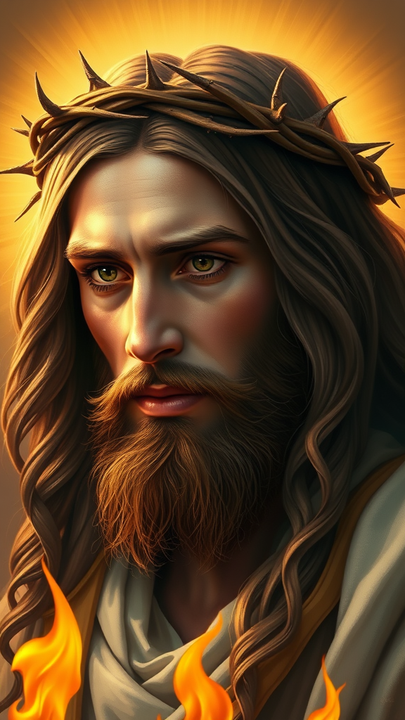 The Divine Jesus Christ with Crown of Thorns