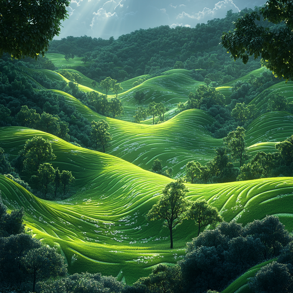 The Dreamlike, Surreal Green Golf Course Landscape