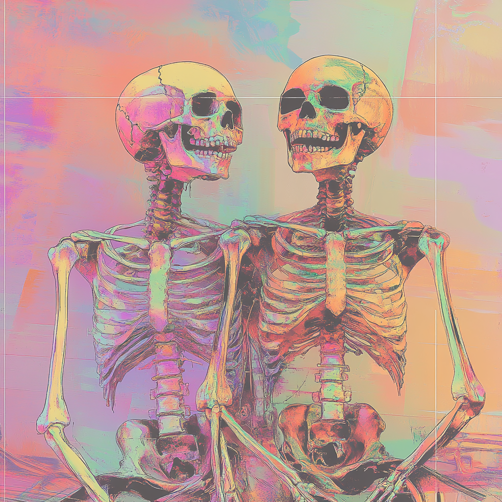 The Dreamy Skeleton Friends in Iridescent Colors