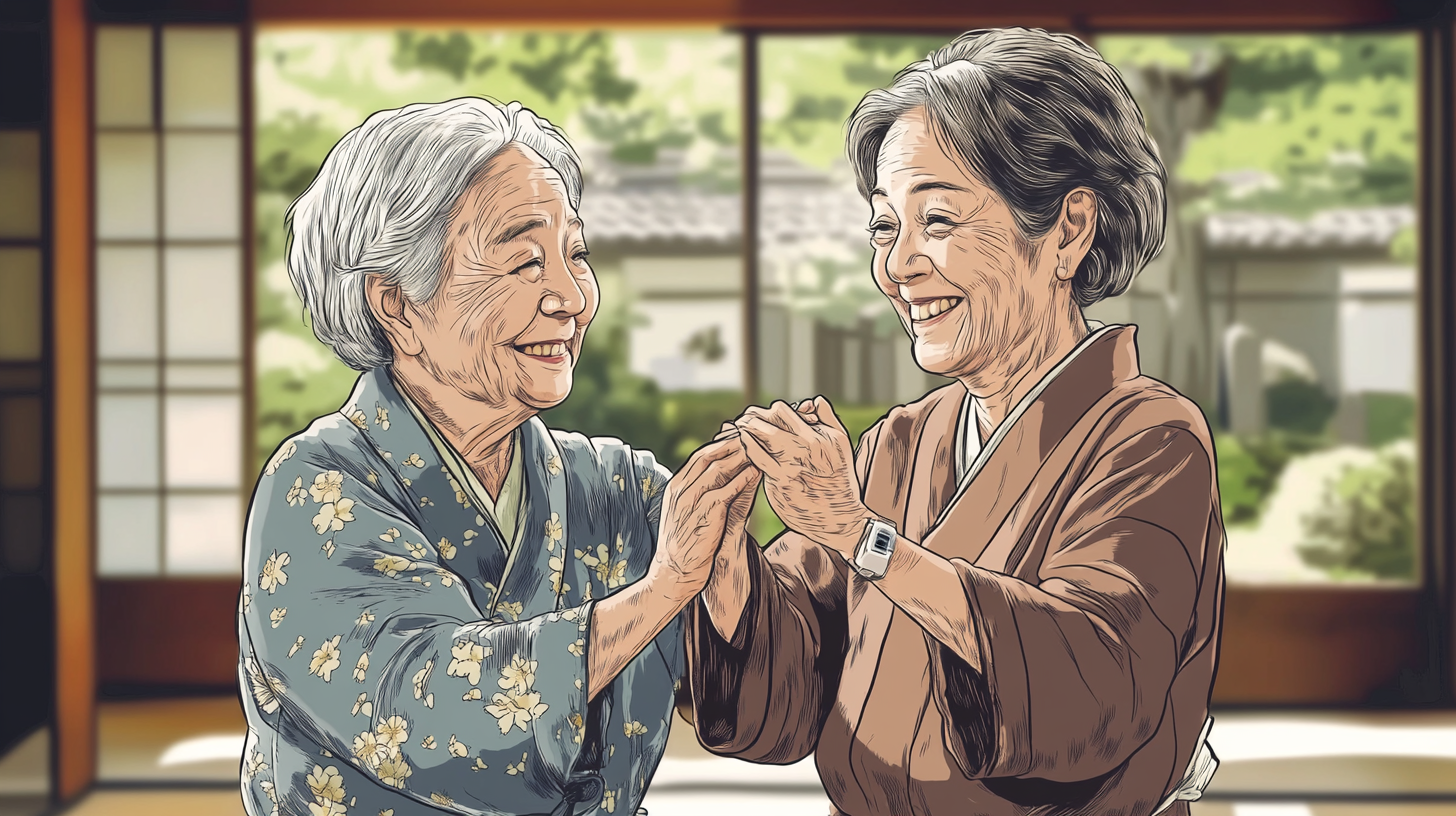 The Elderly Japanese Couple's Slow Dance at Home