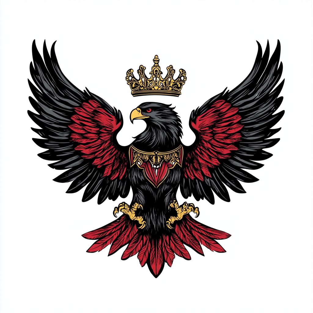 The Elegant Black and Red Eagle Emblem