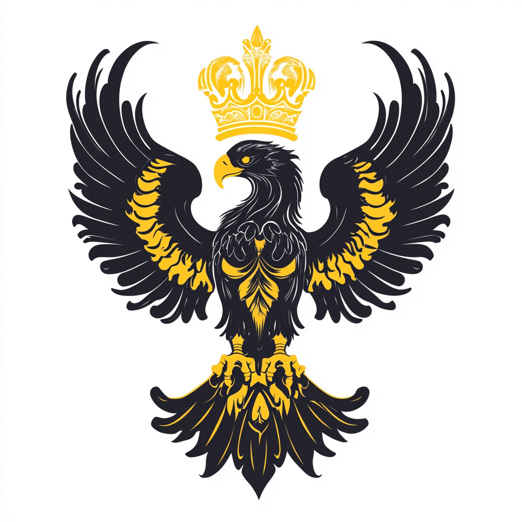 The Elegant Black and Yellow Eagle Emblem