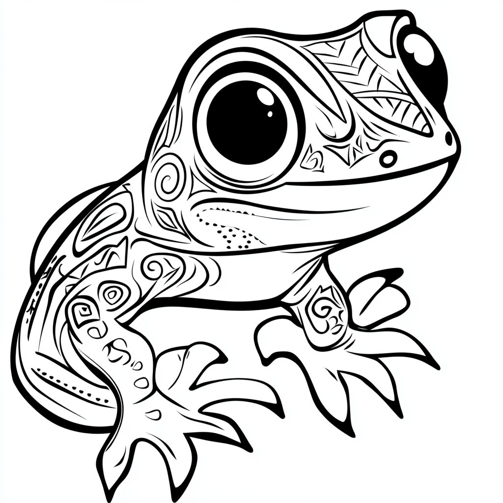 The Elegant Tribal Gecko Vector Illustration