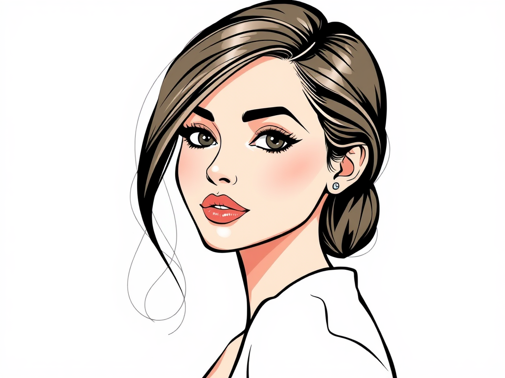 The Elegant Woman in Minimal Illustrator Style