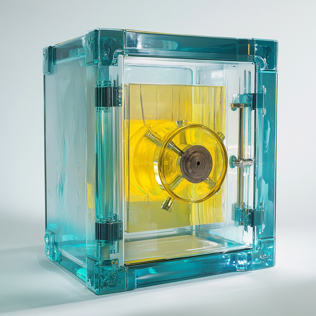 The Empty Crystal Safe with Bright Liquid Layers