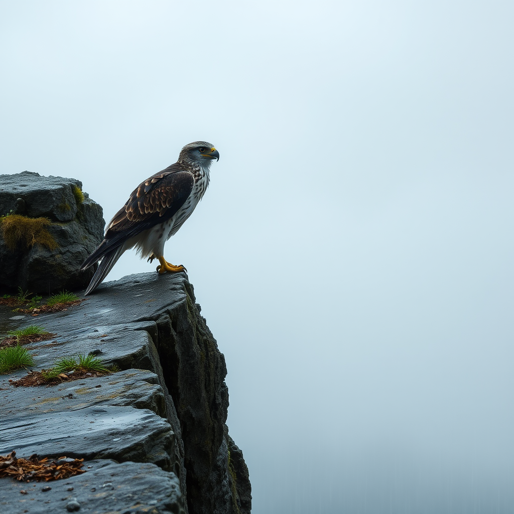 The Falcon Cries beside Dying Man on Cliff