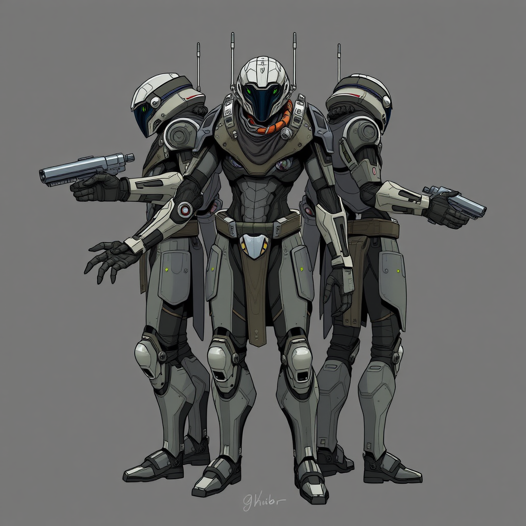 The Four-Armed Sci-Fi Character from Multiple Angles