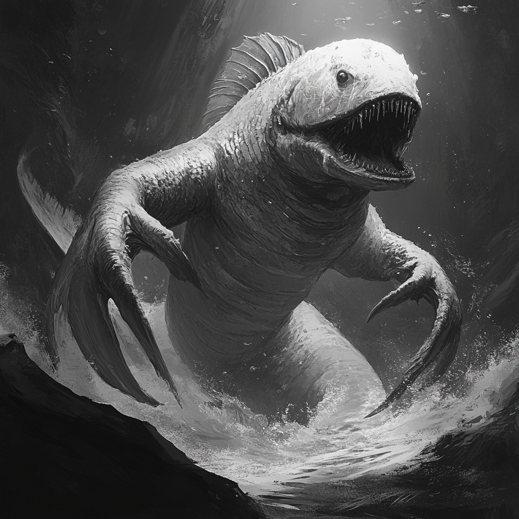 The Frostlurk, a chilling, fishlike monster