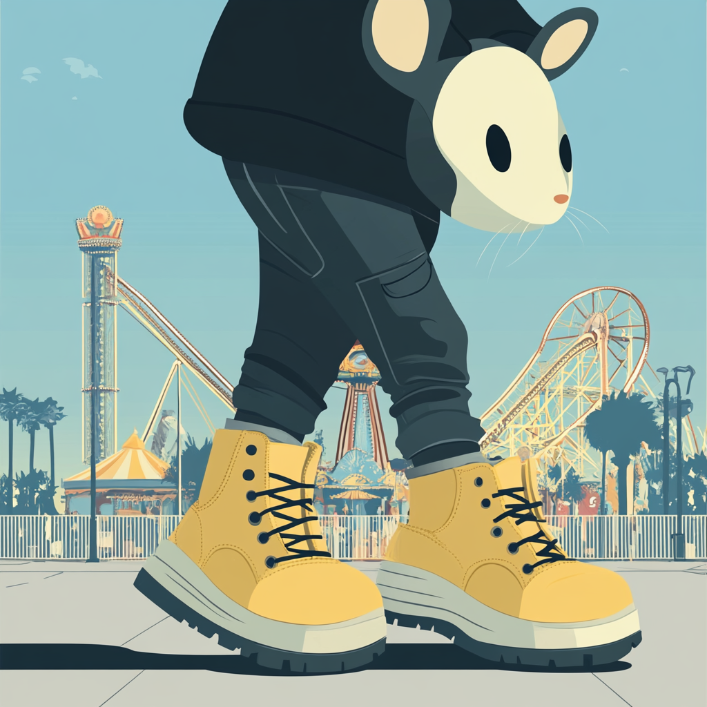 The Funny Mouse at Amusement Park