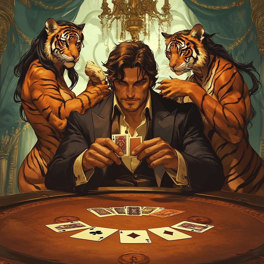 The Gambler's Elegant Card Game with Exotic Companions.