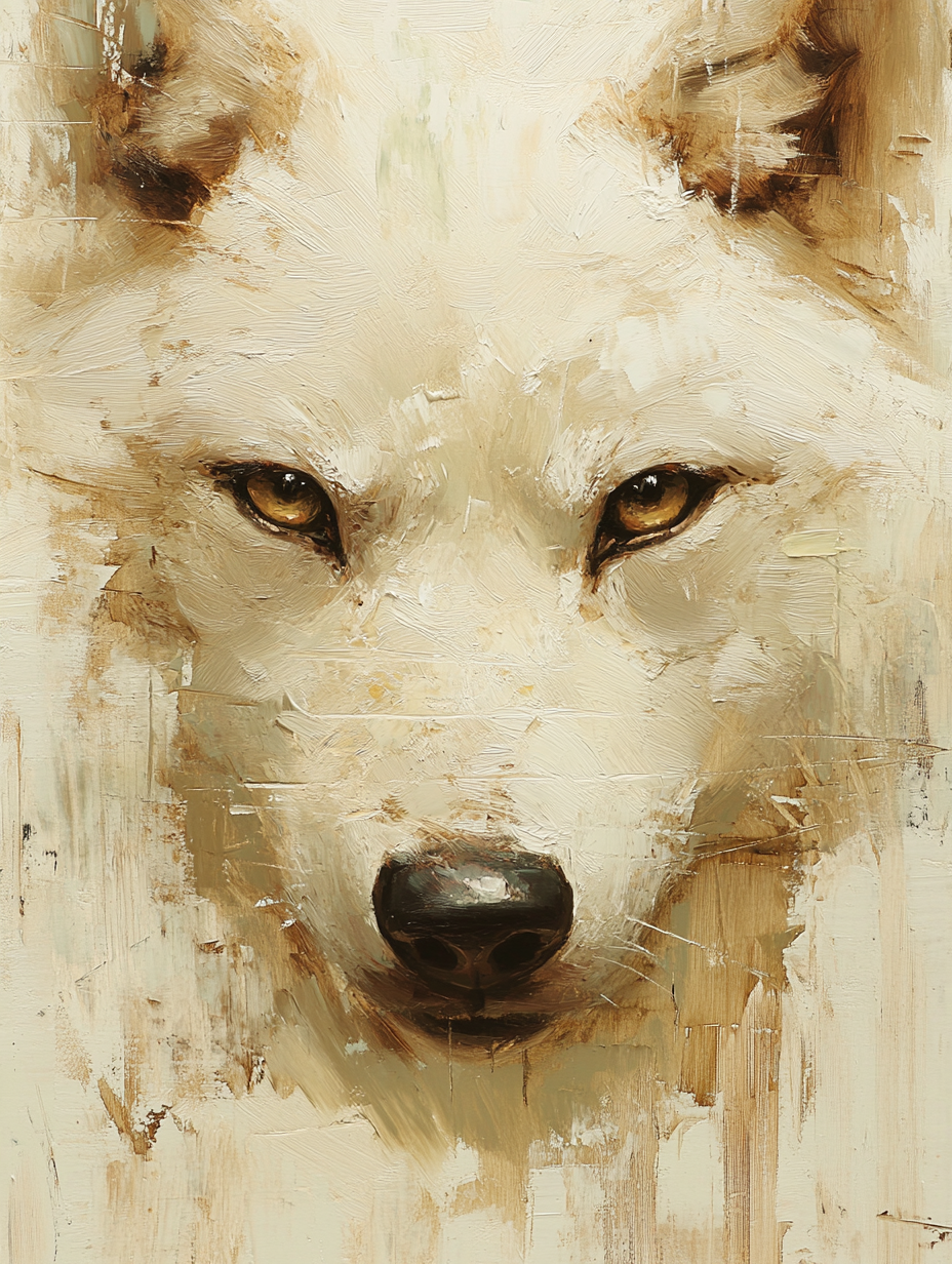 The Gentle White Wolf Painting by Jeremy Mann