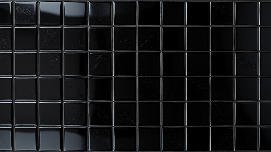 The Glossy Black Square Tile Wall