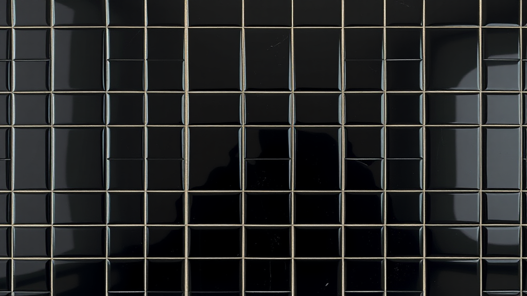 The Glossy Black Square Tile Wall