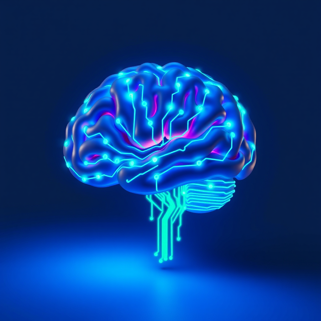 The Glowing Human Brain with Circuit Patterns