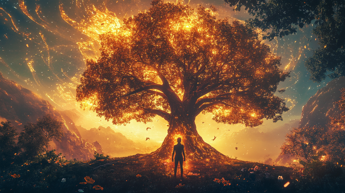 The Glowing Tree of Life Symbolizes Healing Energy