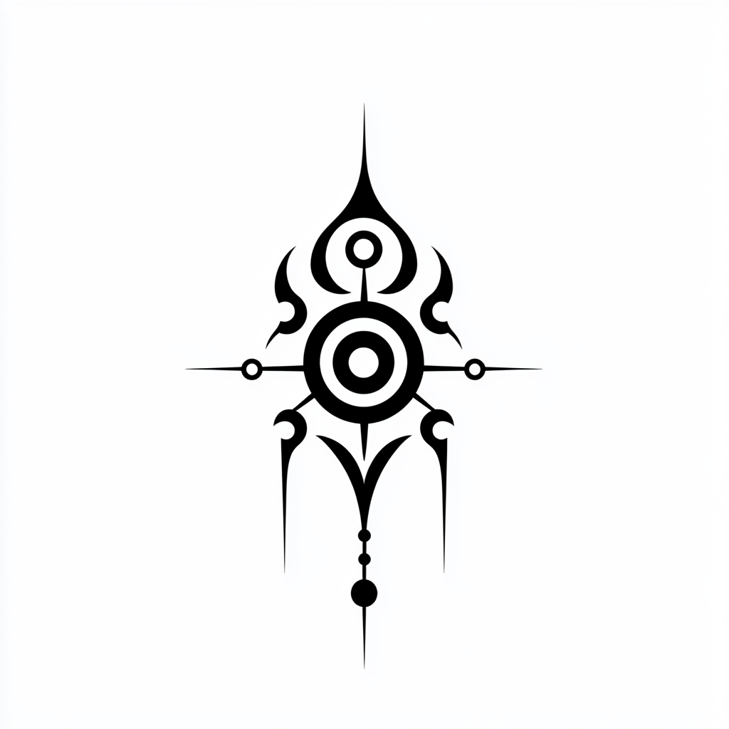 The God of Fate Symbol in Black and White