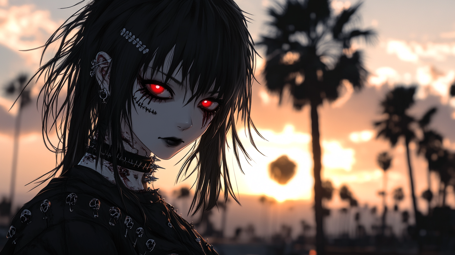 The Gothic Girl With Red Eyes