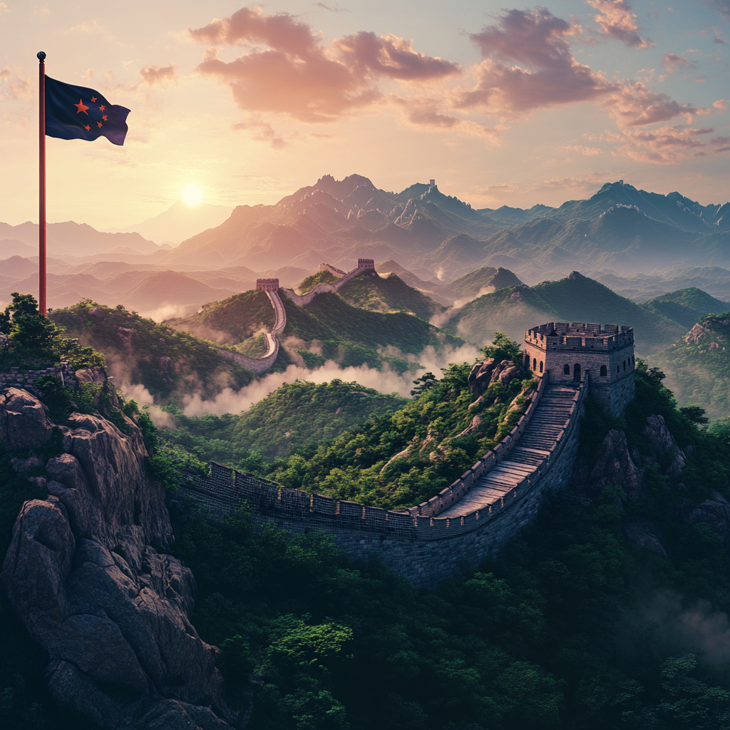 The Great Wall of China at Sunset