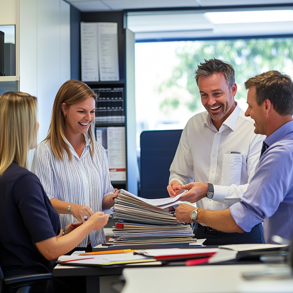 The Happy Bookkeepers in a Productive Office