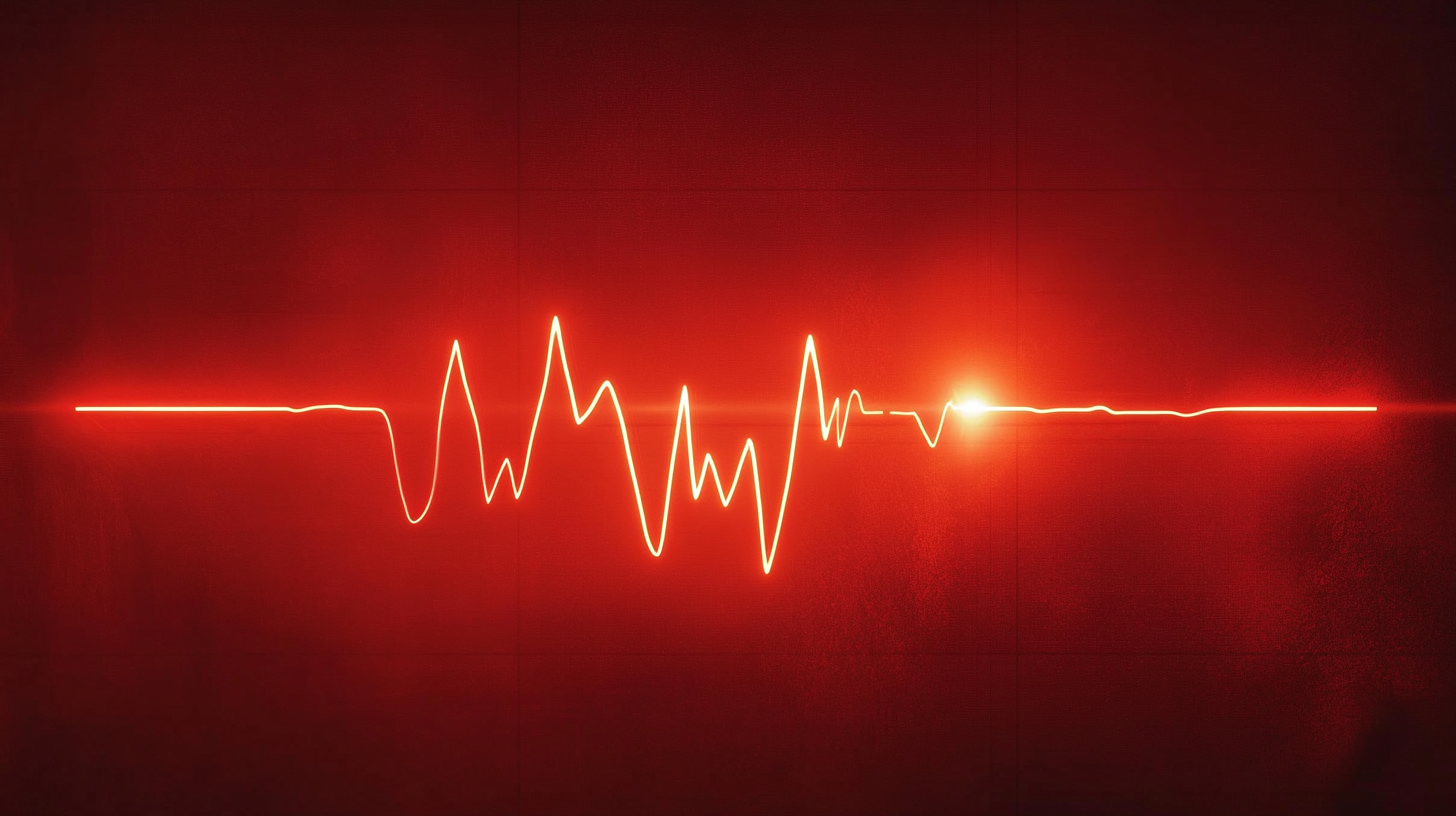 The Heartbeat Monitor with Red Background