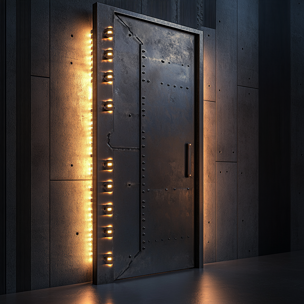 The Heavy Vault Doors with Modern Lighting