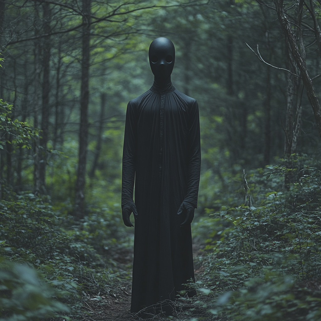 The Hollow Man in a Dark, Dense Forest Night