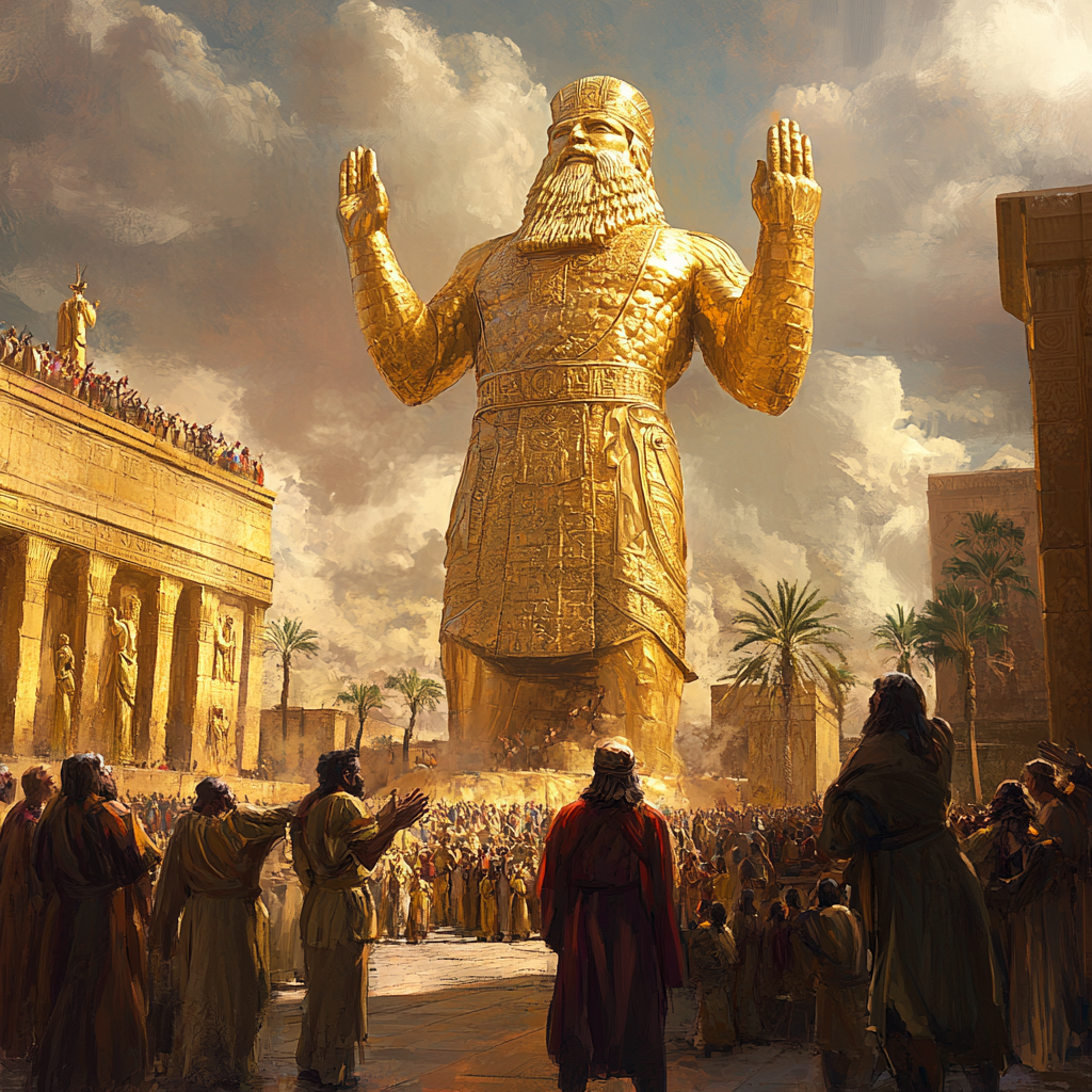 The King's giant statue in Babylon important.