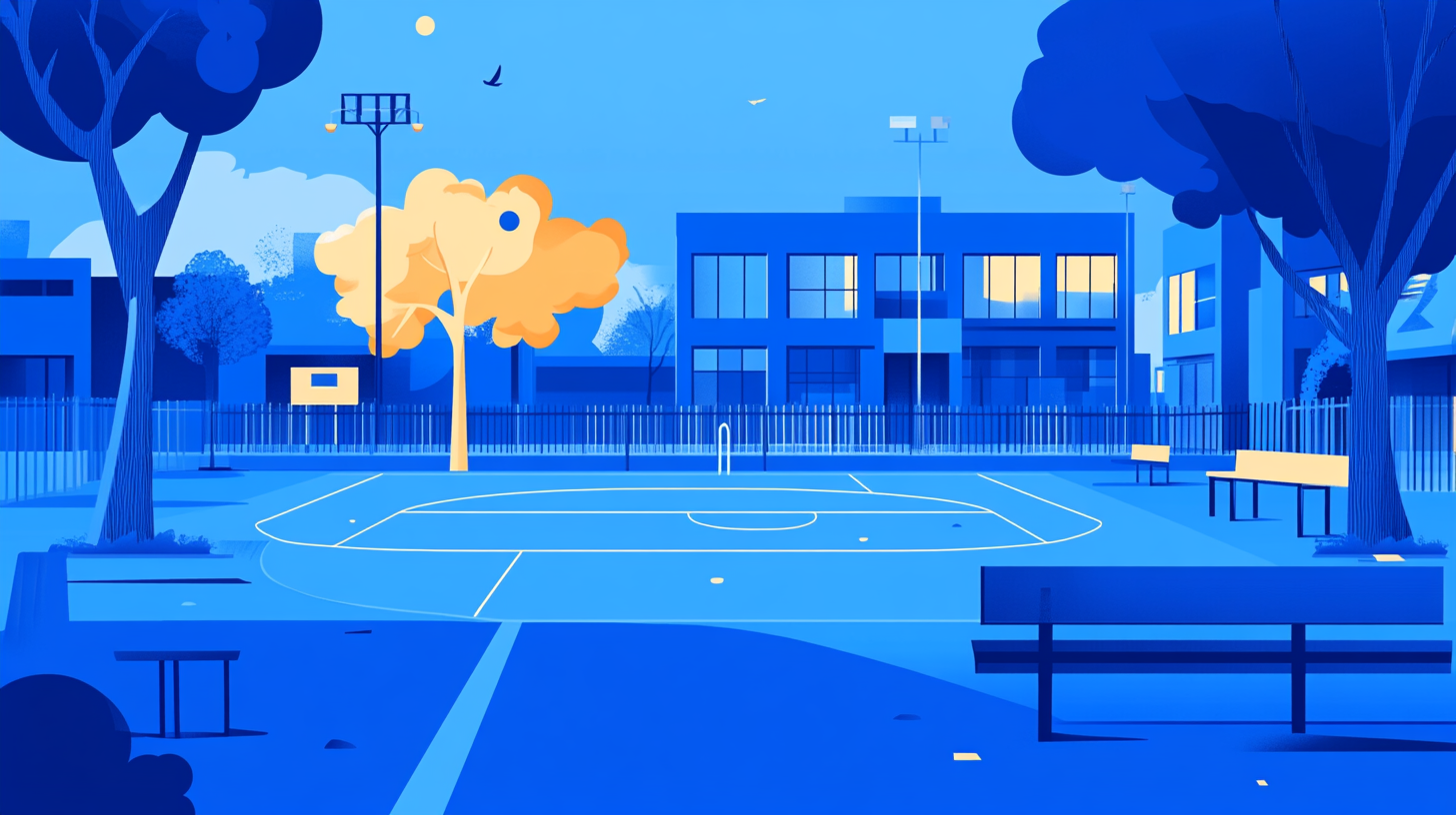 The Minimalist Blue School Playground Vector Design