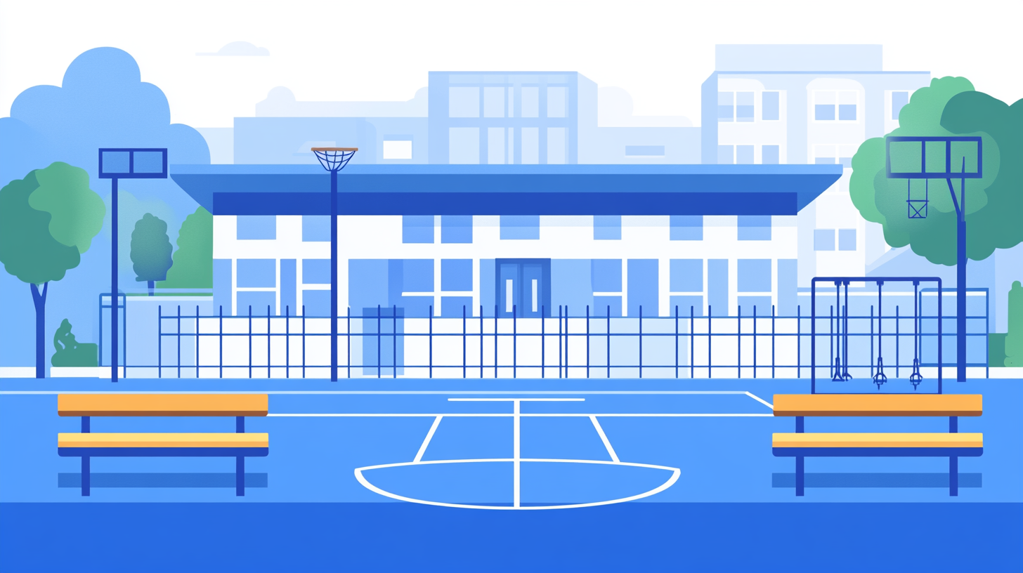 The Minimalistic School Playground in Flat 2D Vector