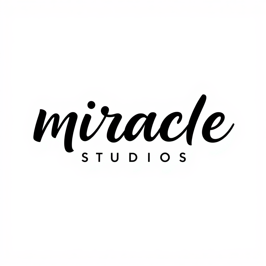 The Miracle Studios Black Cursive Logo