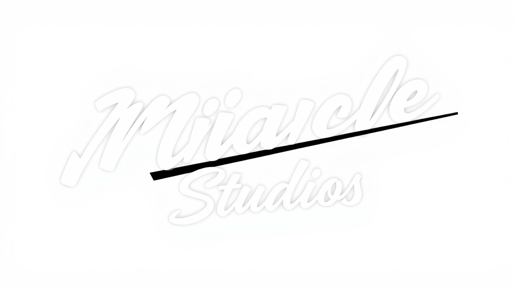The Miracle Studios Diagonal Cut Typographic Logo