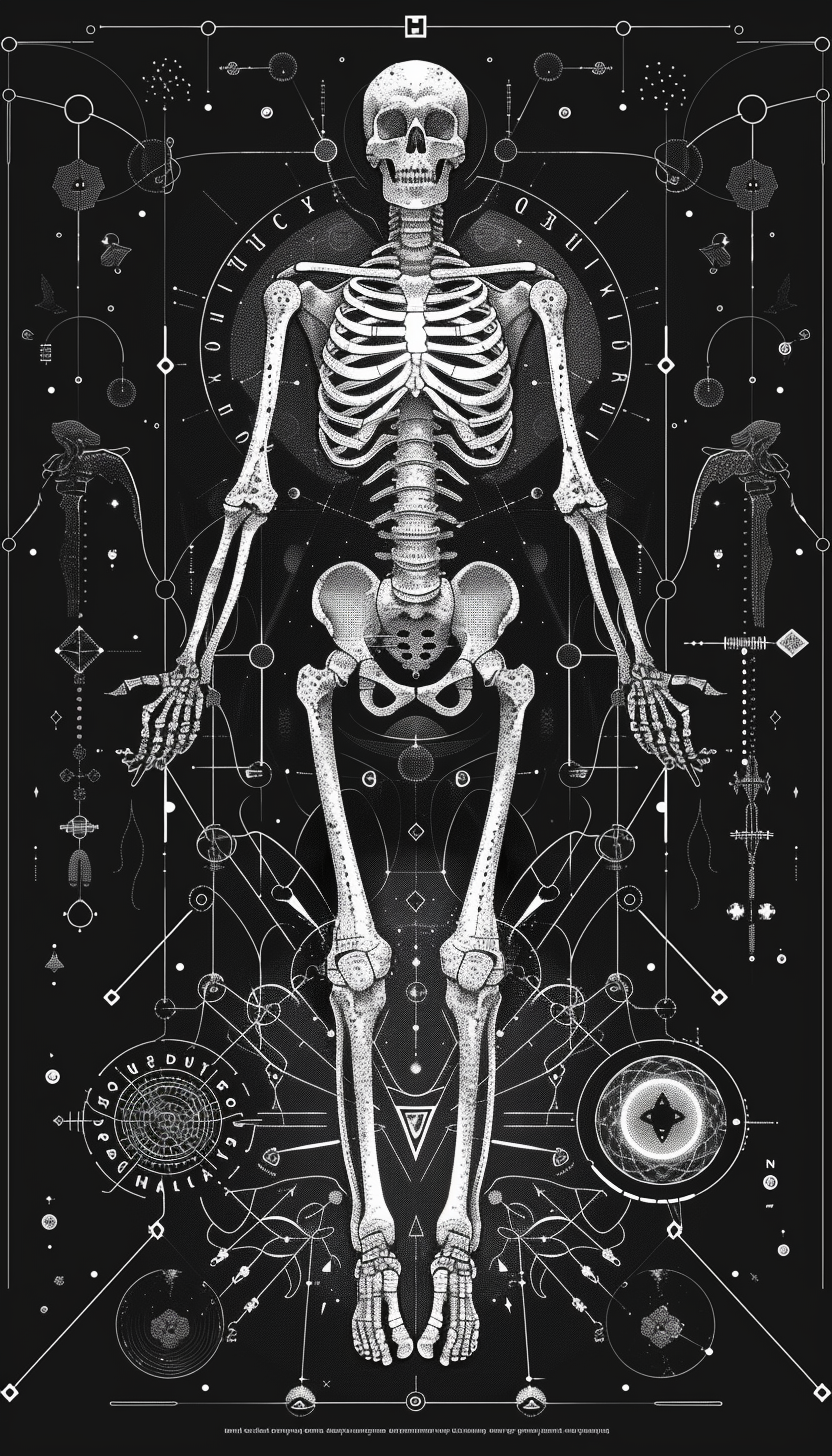 The Mystical Skeleton: A Symbolic Illustration