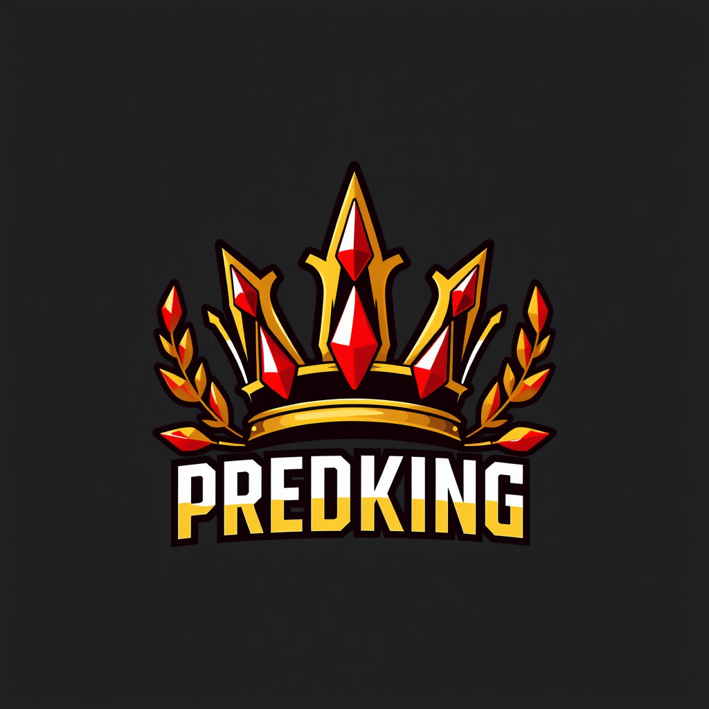 The PREDKING Logo: Crown, Laurel, and Red Gems