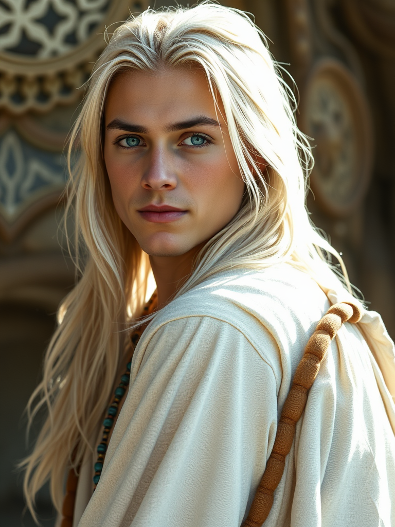 The Peaceful, Wise Young Man with Platinum Hair