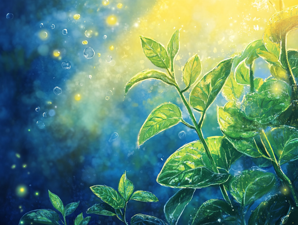 The Photosynthesis Process in a Vibrant Digital Art