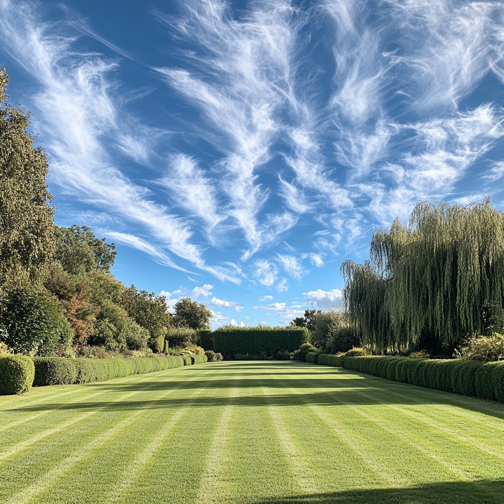 The Picture Perfect Garden with Lovely Clouds