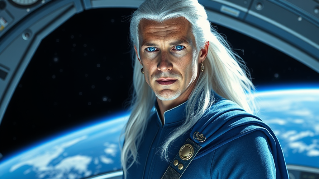 The Pleiadian Commander on Starship Orbiting Earth