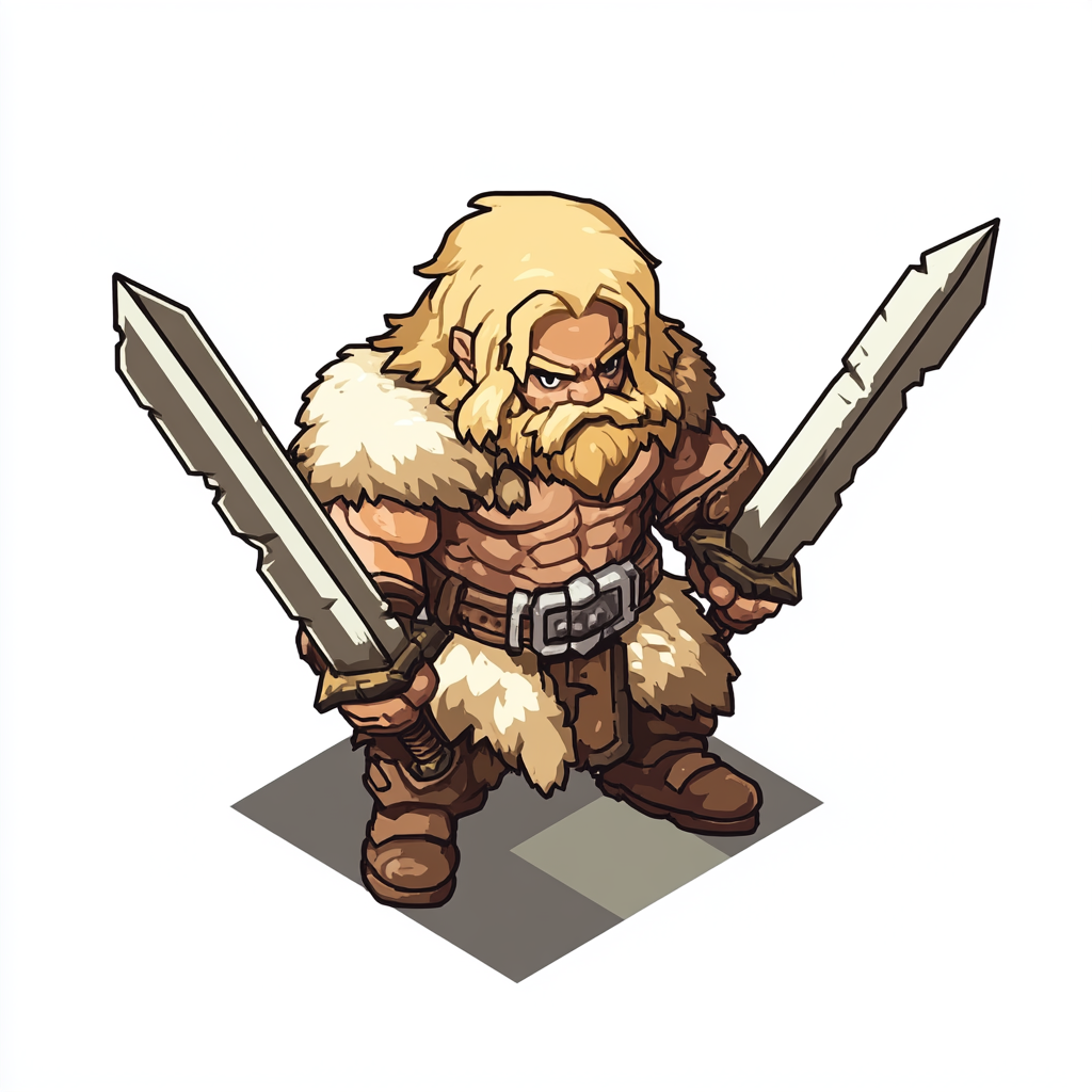 The Powerful Barbarian: RPG Game Sprite View