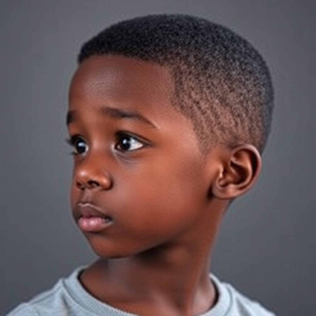 The Profile of a Bright-Eyed African American Boy