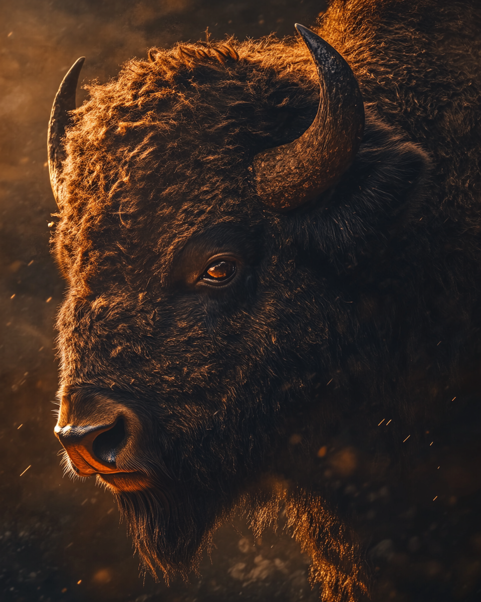 The Proud Bison in Golden Light