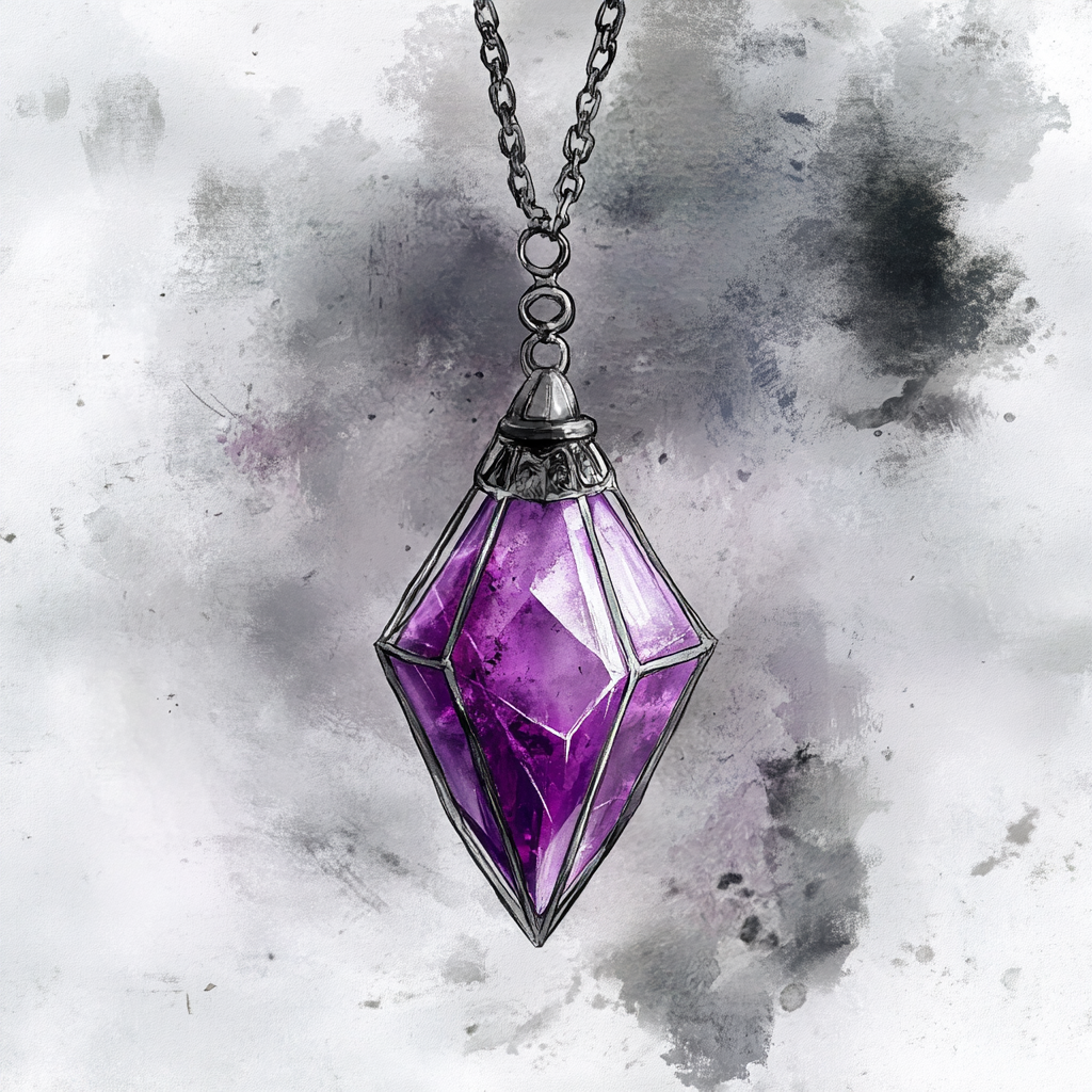 The Purple Gem in Silver Necklace