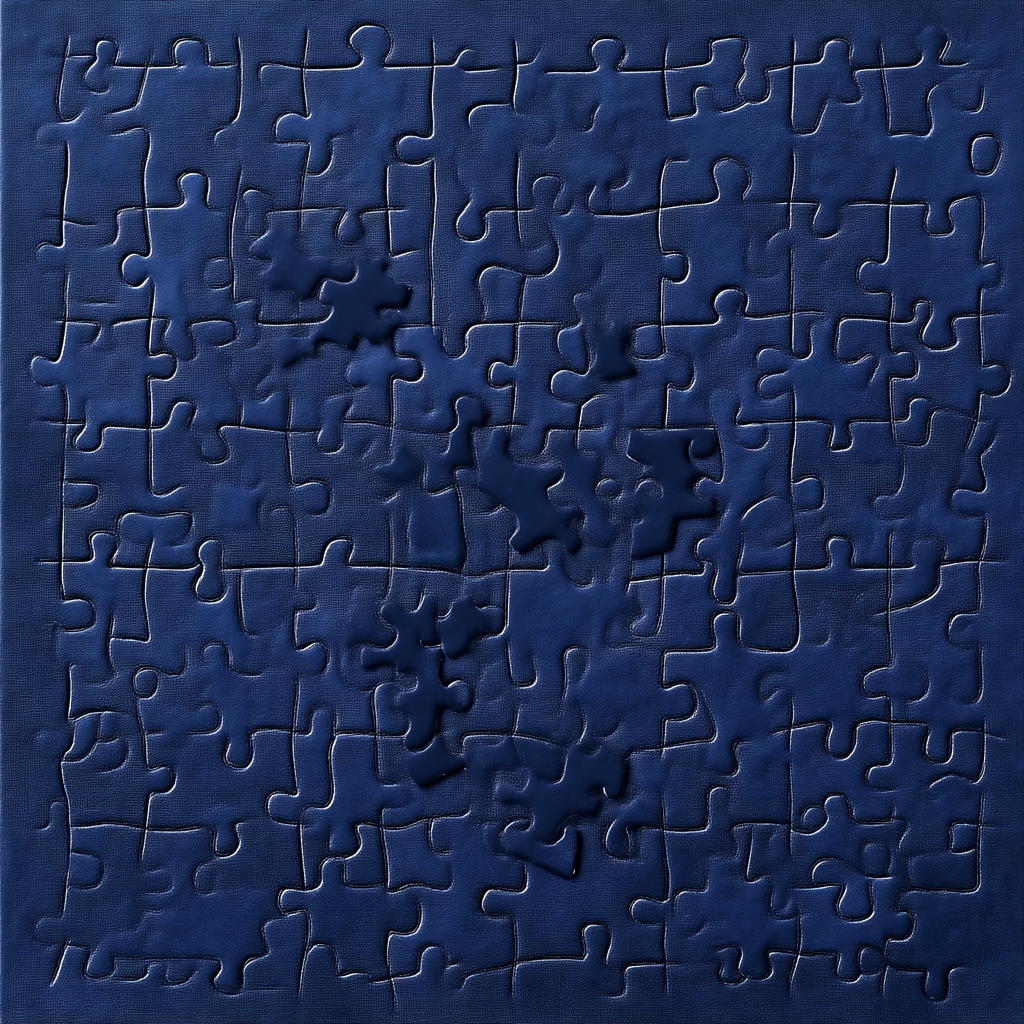 The Puzzle with Missing Number in Dark Blue