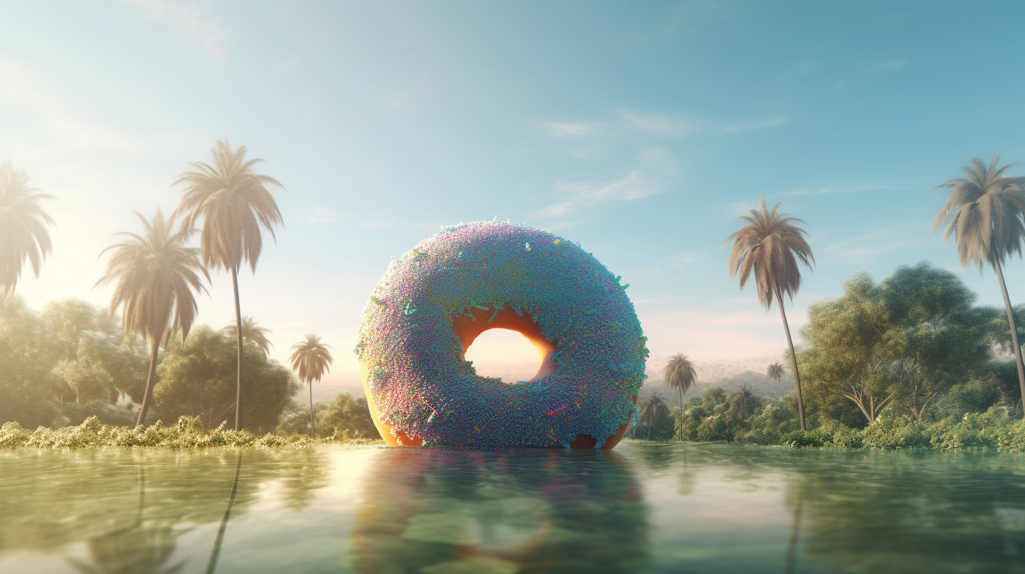 The Rainbow Donut in the Palm Grove