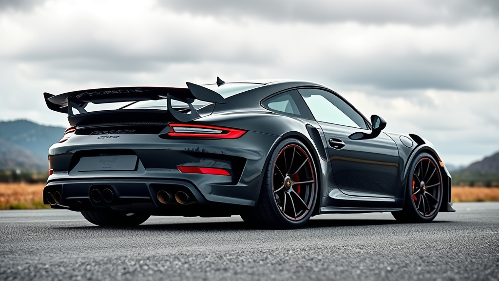 The Rear View of a Black 2023 Porsche GT3RS