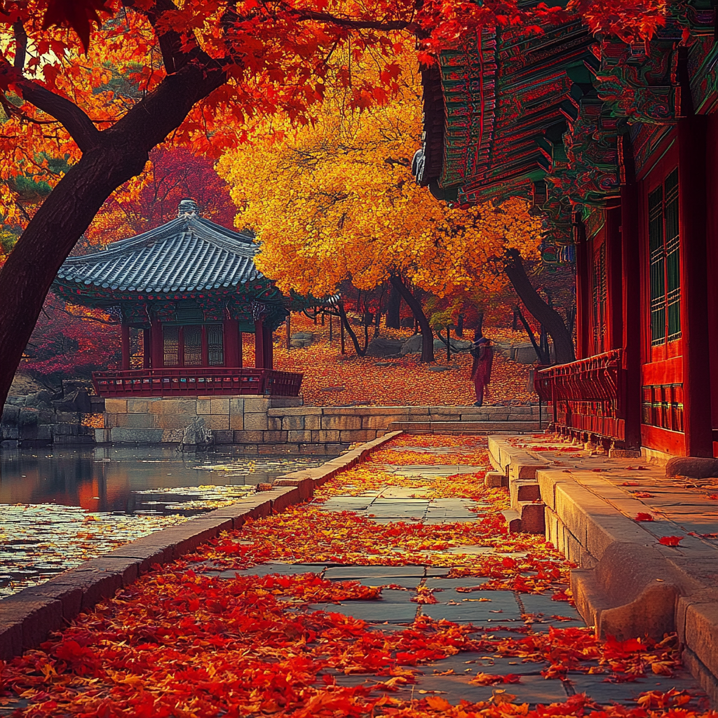 The Secret Garden at Changdeokgung Palace in Autumn.