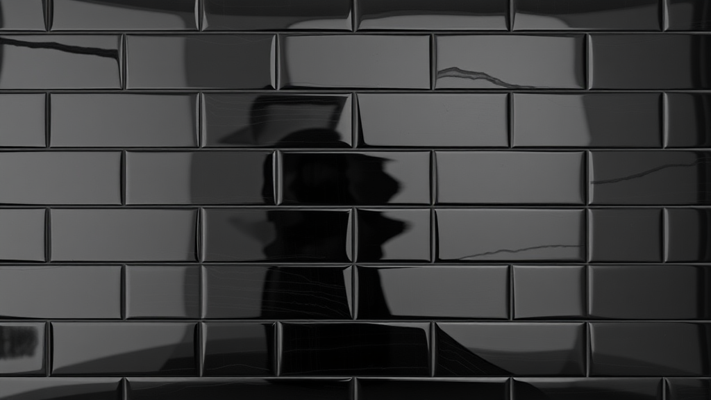 The Shiny Square Black Tile Wall