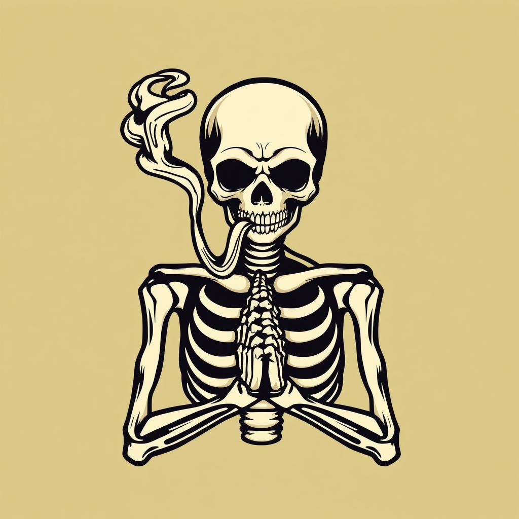 The Skeleton Wearing a Smoke Mask Logo