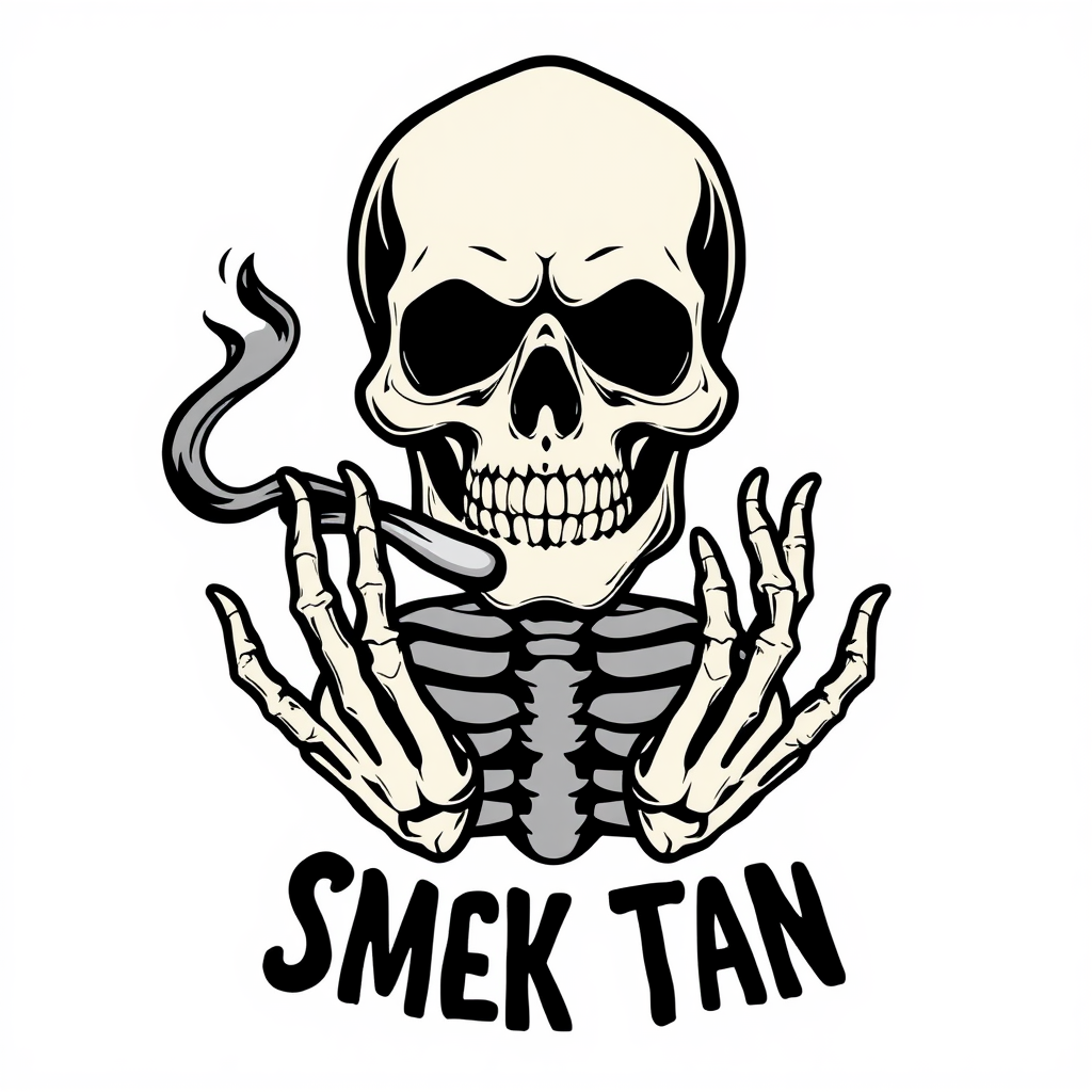 The Skeleton with Smoke Mask and Hands Logo