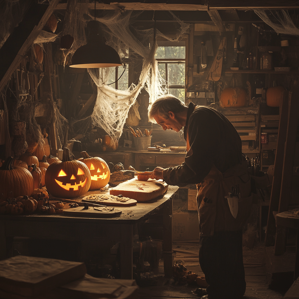 The Spooky Carpenter Making Halloween Decorations